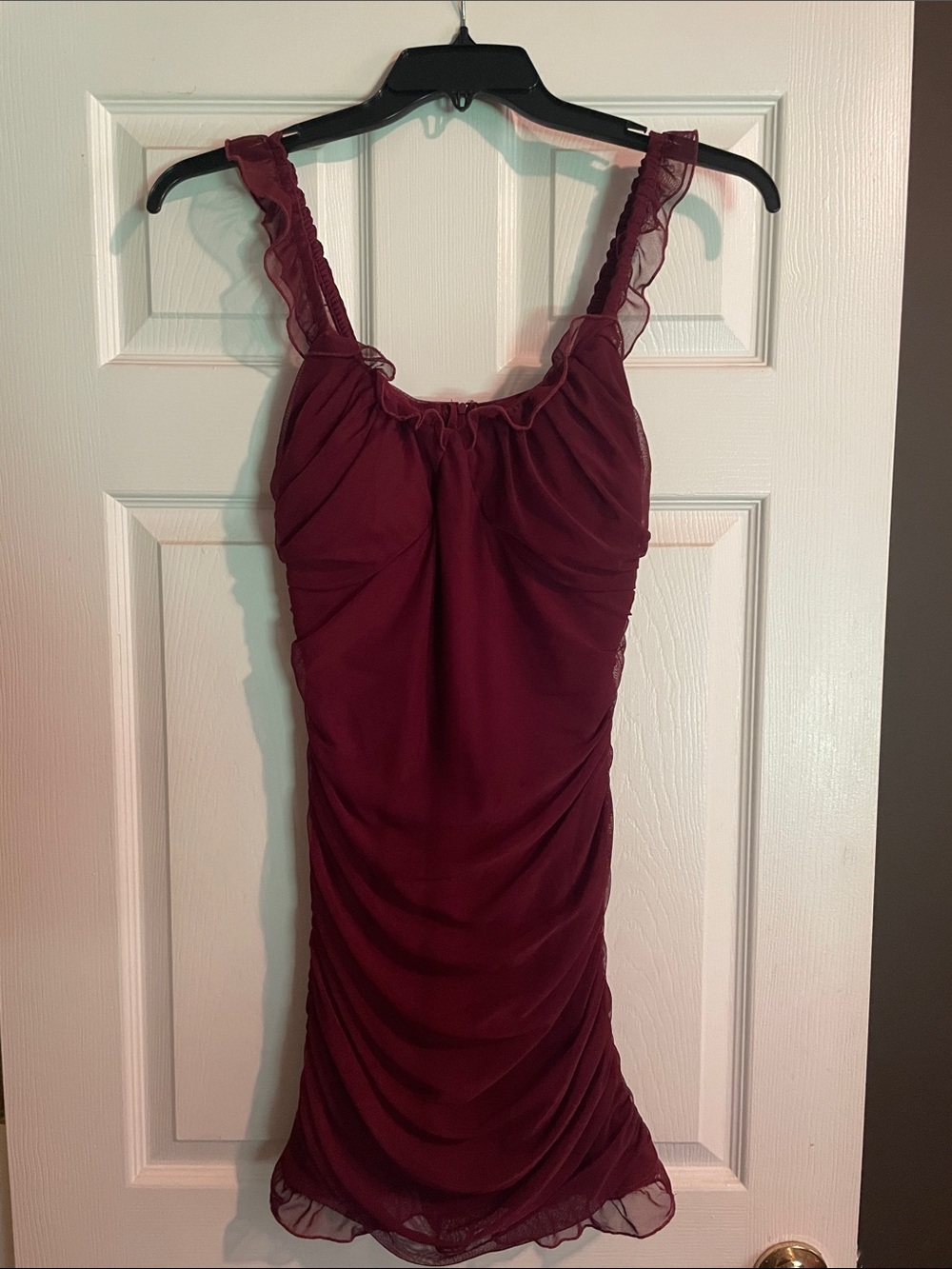 Tight fitted maroon formal dress